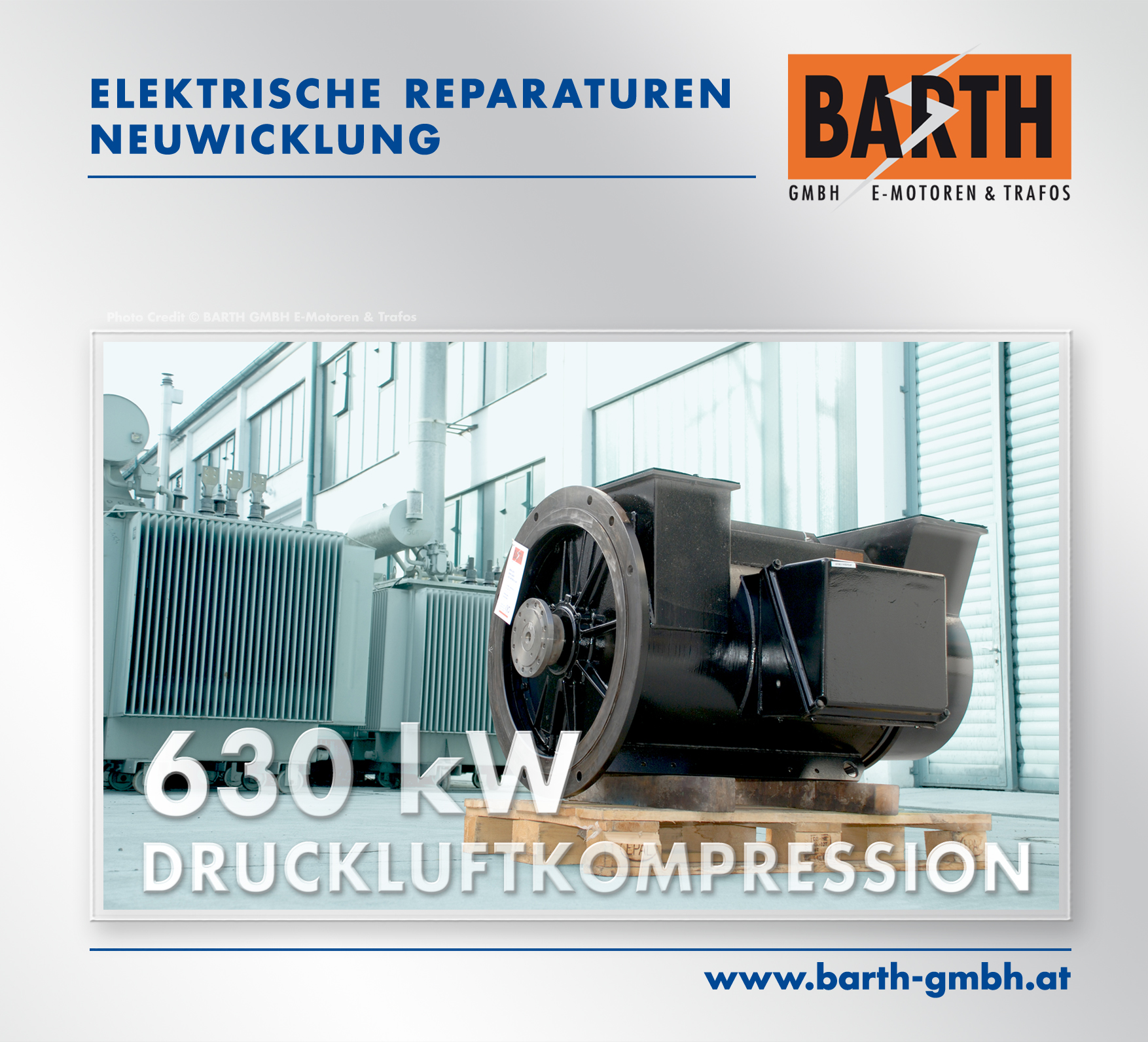 Elektrische Reparatur | Neuwicklung | 630 kW Antrieb für Druckluftkompression in einem Zentral-Krankenhaus
