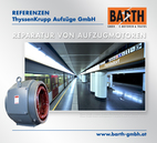 Foto: Aufzugsmotor (Stator) U-Bahn-Station Floridsdorf © BARTH GMBH / Foto: U6-Bahnsteig der U-Bahn-Station Floridsdorf © Wiener Linien | Zinner